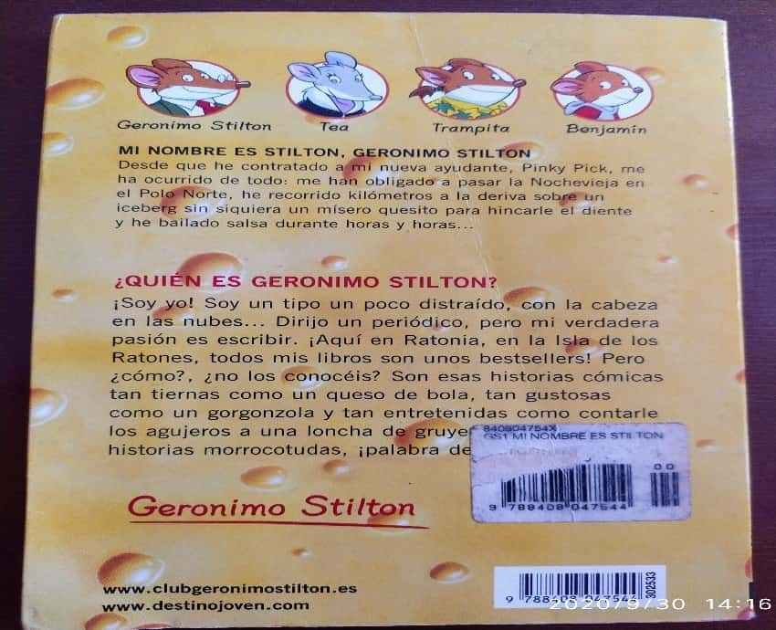 Gerónimo Stilton 1:Mi nombre es Stilton, Geronimo Stilton – «Descubre el secreto del rey de las murias: La increíble historia de Gerónimo Stilton, el gatito que revolucionó la literatura infantil»