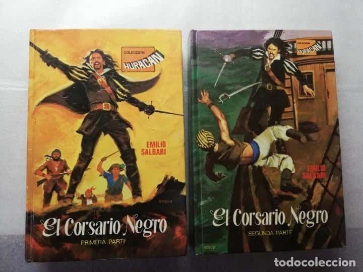 EL CORSARIO NEGRO DE EMILIO SALGARI - 2 TOMOS COLECCION HURACAN / EDICIONES TORAY - TAPAS DURAS