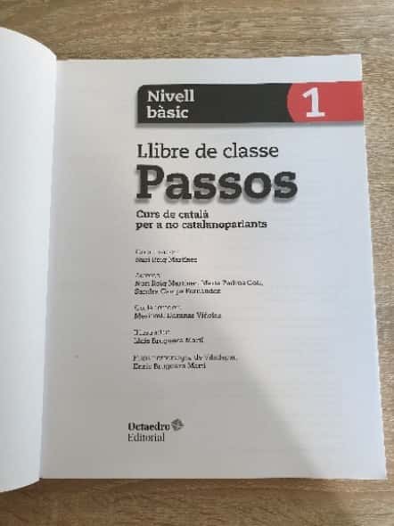 Imagen 2 del libro Passos 1. Llibre de classe. Nivell bàsic: Nivell Bàsic. Curs de català per a no catalanoparlants

