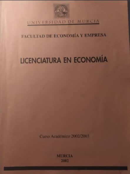 Libro de segunda mano: facultad Economía y Empresa licenciatura en Economía curso académico 2002-2003 Universidad de Murcia
