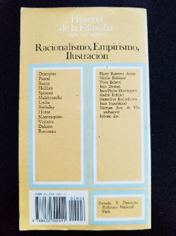 Imagen 2 del libro Historia de La Filosofia - Racionalismo Empirismo Ilustracion Tomo 6