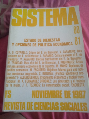 Libro de segunda mano: SISTEMA. REVISTA DE CIENCIAS SOCIALES. Nº 80-81.