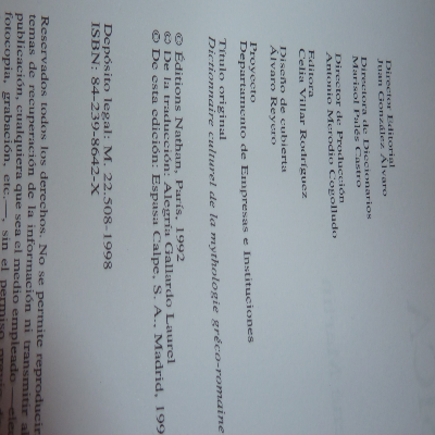 Imagen 2 del libro Diccionario de la Mitologia Clasica