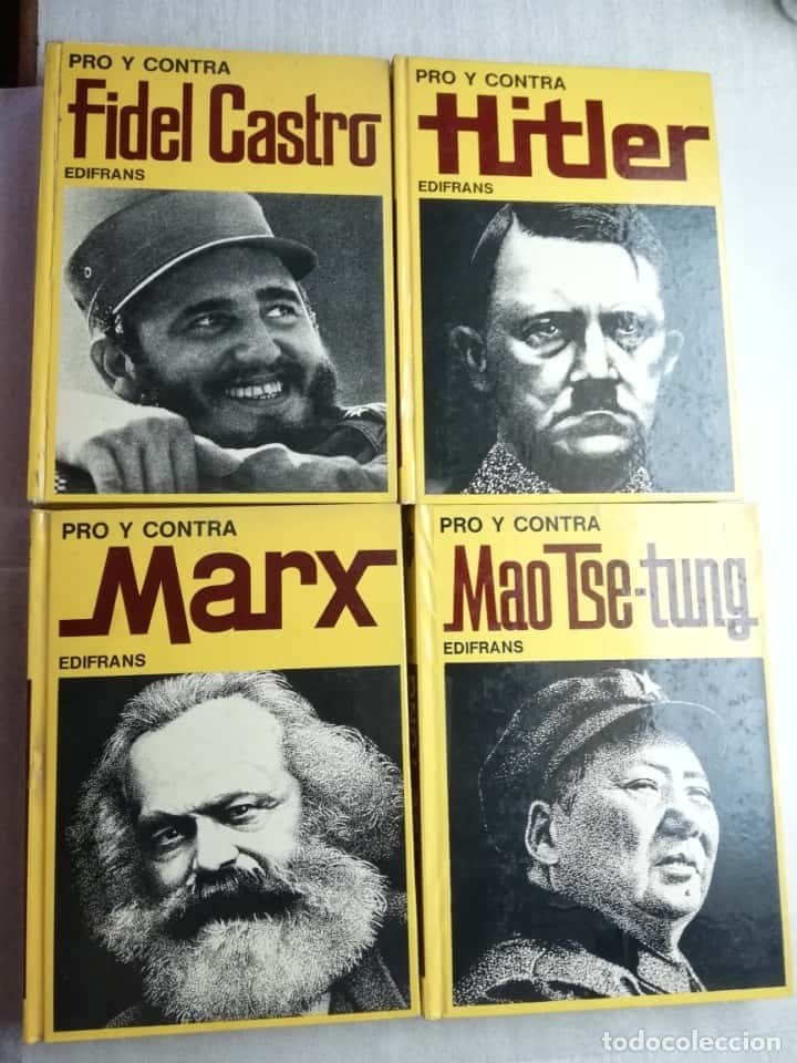 HITLER -CASTRO - MARX - MAO -4 TOMOS PRO Y CONTRA ED. EDIFRANS