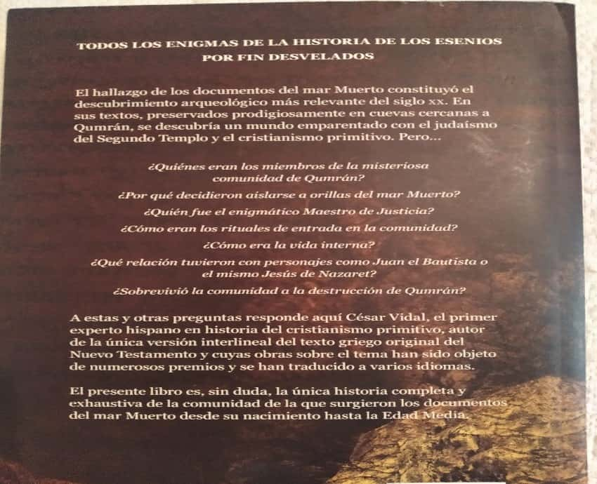 Descubre los Misterios Ancestrales: Los Esenios del Mar Muerto por César Vidal