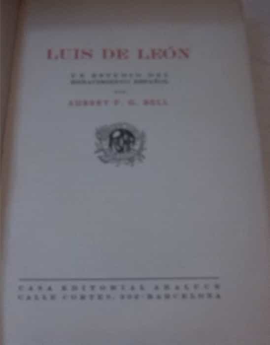 Imagen 2 del libro Luis de León. Un estudio del renacimiento español. 