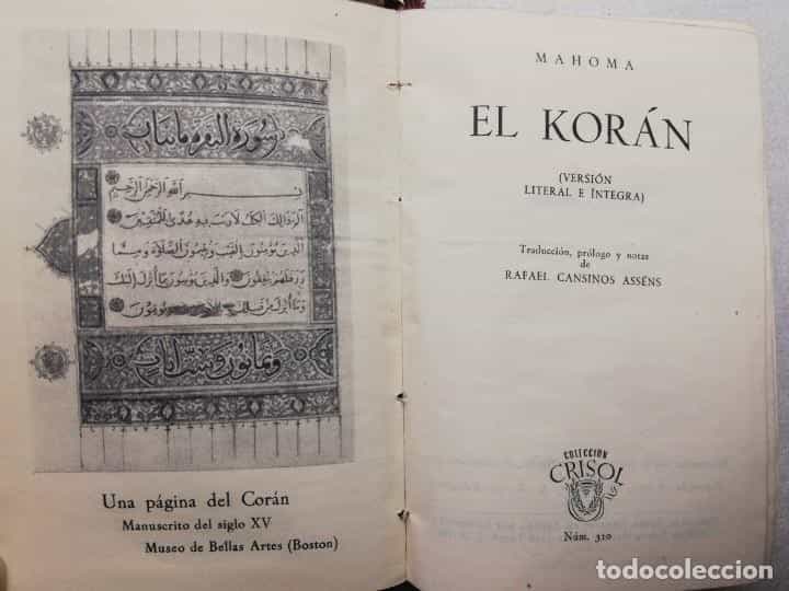 Imagen 2 del libro MAHOMA, EL KORAN, EDITORIAL AGUILAR 1957 CORAN