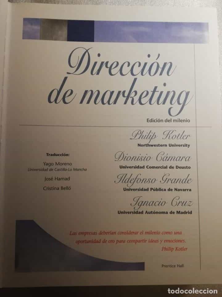 Imagen 2 del libro DIRECCIÓN DE MARKETING, EDICIÓN DEL MILENIO - PHILIP KOTLER - PRENTICE HALL