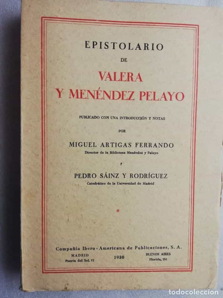 Libro de segunda mano: EPISTOLARIO DE VALERA Y MENENDEZ PELAYO 1930