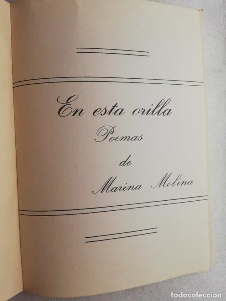 Imagen 2 del libro en esta orilla poemas de marina molina - Almeria