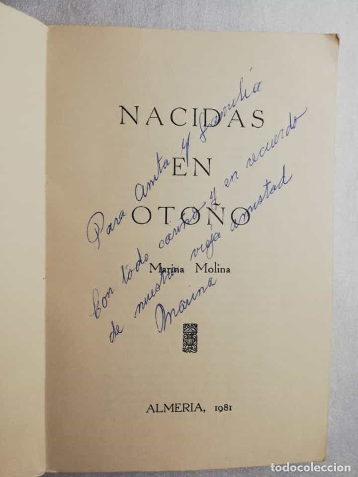 Imagen 2 del libro NACIDAS EN OTOÑO MARINA MOLINA ALMERIA - DEDICADA
