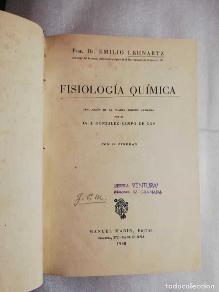Imagen 2 del libro FISIOLOGÍA QUÍMICA. LEHNARTZ, EMILIO. 1948