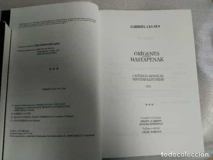 Imagen 2 del libro GABRIEL CELAYA. ORÍGENES. HASTAPENAK. 1990 PRIMERA EDICION