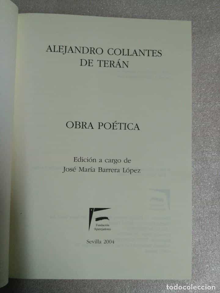 Imagen 2 del libro ALEJANDRO COLLANTES DE TERAN - OBRA POETICA