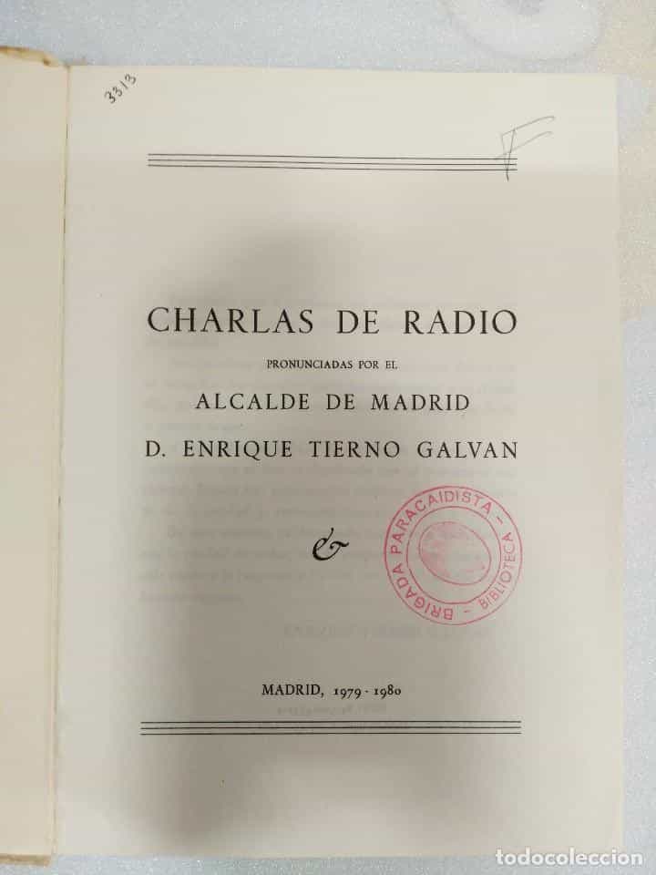 Imagen 2 del libro CHARLAS DE RADIO. PRONUNCIADAS POR D. ENRIQUE TIERNO GALVÁN.
