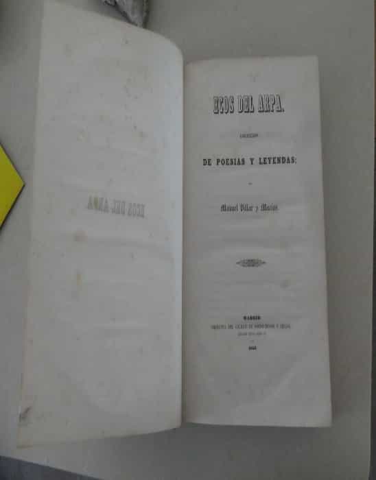 Libro de segunda mano: ECOS DEL ARPA. POESÍAS Y LEYENDAS. 1852