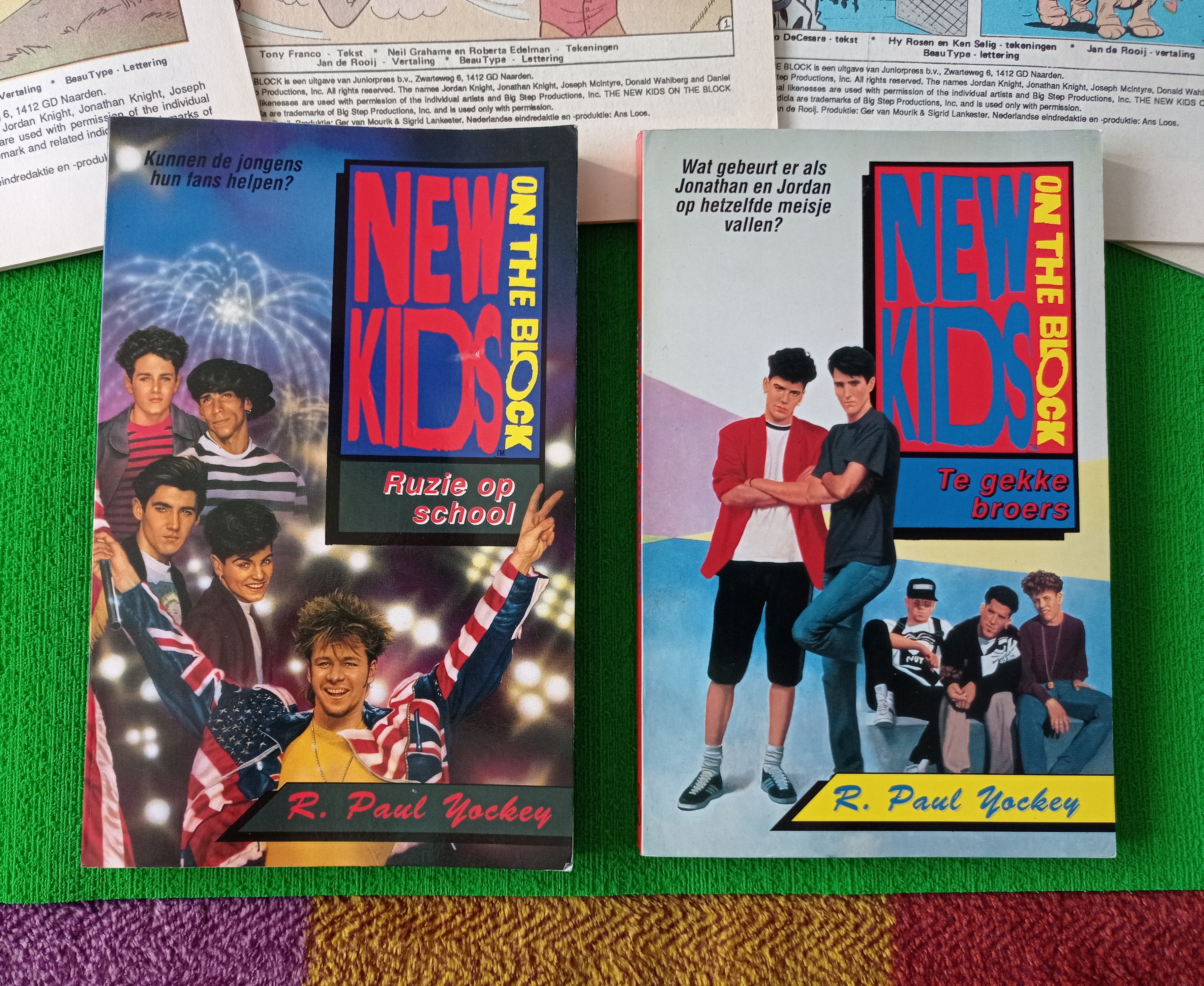 Novelas New kids on the Block "Ruzie op school" y "Te gekke broers" + 3 comics en Neerlandés 