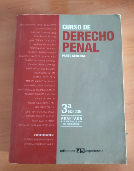 Libro de segunda mano: Curso de Derecho Penal. Parte General. 3ª Edición.