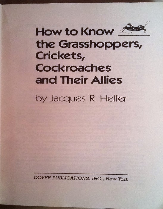 Imagen 3 del libro How to know the grasshoppers crickets cockroaches and their allies
