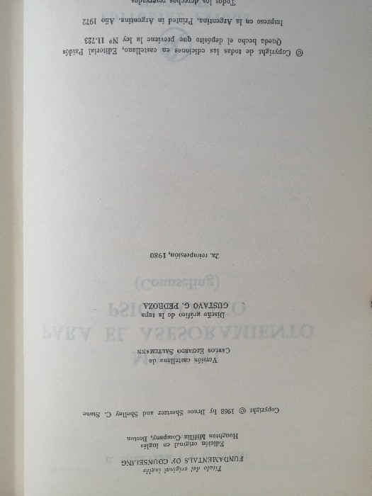 Imagen 2 del libro Manual para el asesoramiento psicológico (counseling). 