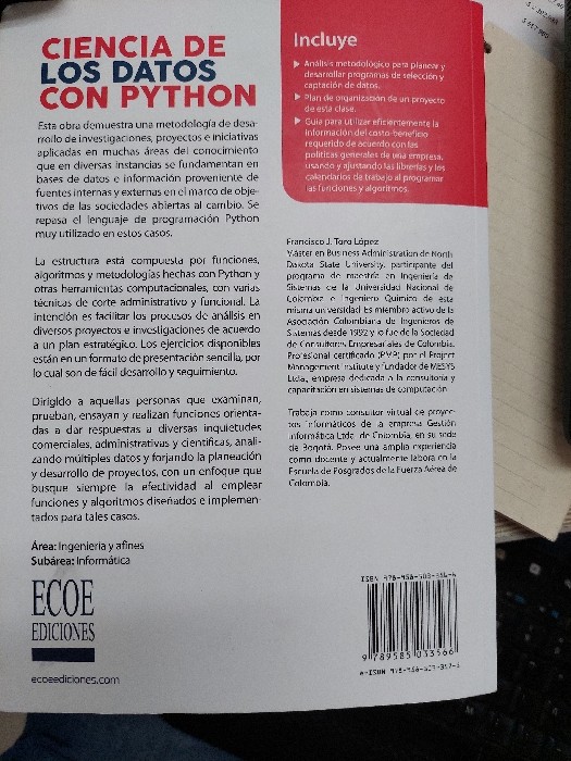 Imagen 2 del libro Ciencia de los Datos con Python